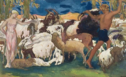 Daphnis and Chloe Bidding Each Other Goodnight, from Daphnis and Chloe